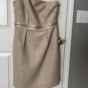 Marc New York gold 1 shoulder cocktail dress sz 6